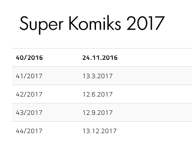 SUper Komiks v roce 2017